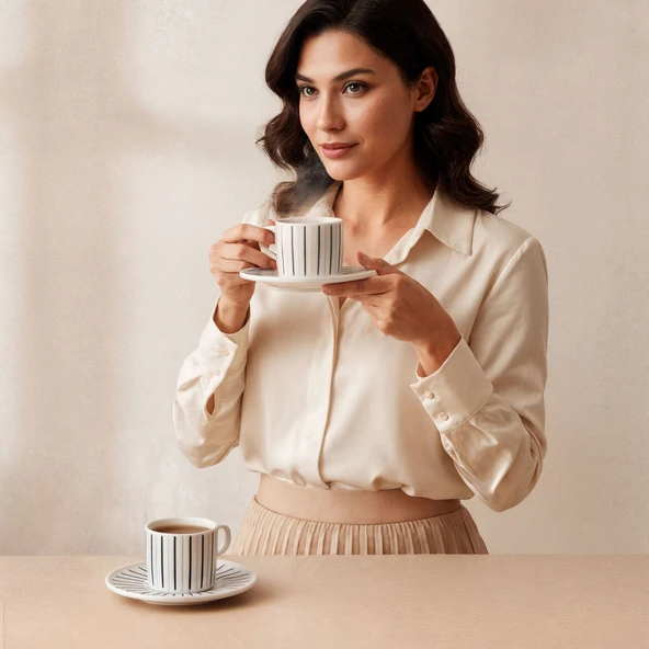 GÜRAL PORSELEN Mental 4 Parça 2 Kişilik Çay Takımı 6733 - Resim 5