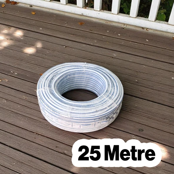 25 Metre Bahçe Hortumu 3 Katlı Sağlam Çeşme Su Sulama Hortum Araç Araba Yıkama 12.5 mm 1/2" - 3