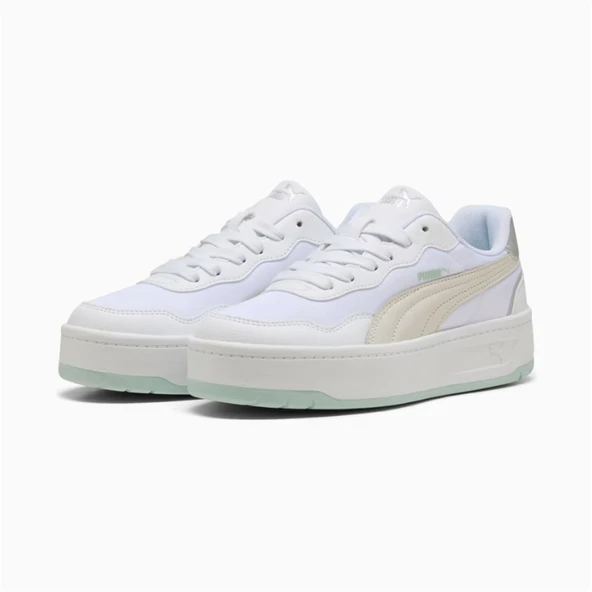 Puma Court Lally Skye Aqua Metal Beyaz Kadın Sneaker / Spor Ayakkabı - 401613 01 - 2
