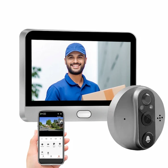 YECO PD-20 Akıllı Kapı Zili – LCD Ekranlı, Hareket Sensörlü, Mobil Uyumlu