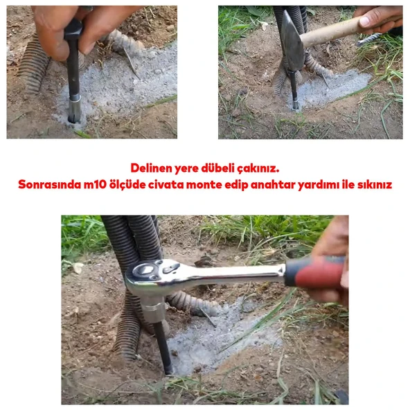 Çakma Çelik Dübel İç Dişli M6x25 mm Çanak Anten Raf Montaj Bağlantı Monte Asma Aparat 8 Adet - 8