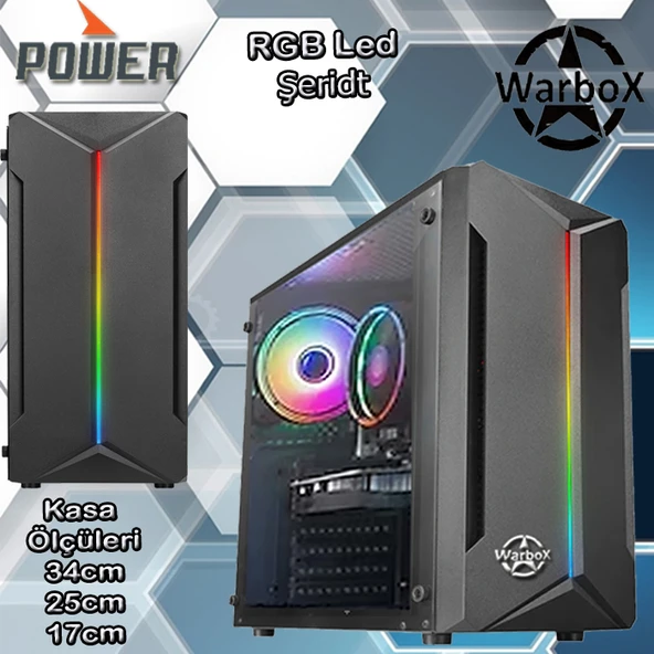 WarboX Pitbull 19"Monitör X5650 24gbRam 256gbSSD 250gbHDD R7 240-4gb E.kartı Gaming Takım Bilgisayar - Resim 3