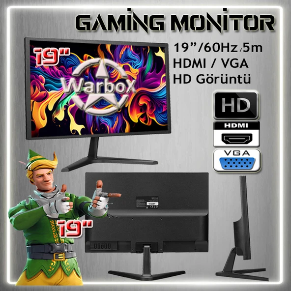 WarboX Pitbull Xeon X5650 16gb Ram 256gb SSD 250gb HDD R7 240-4gb E.kartı 19" Monitör Gaming Pc - 3