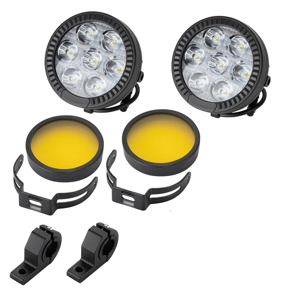 Motosiklet LED Sis Farı Yüksek Performans Metal Gövde D7 Led  Enduro GS Serileri Uyumlu 2 ADET  SET