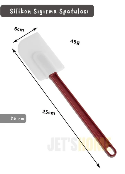 Silikon Spatula Karıştırma Spatulası Sıyırma Spatulası Isıya Dayanıklı Asma Delikli Küçük Boy 25 cm - 3