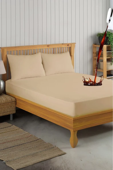 Set Kahverengi Mikro Fitted Sıvı Geçirmez Alez ve 2 Adet Yastık Alezi (11 Ebat)