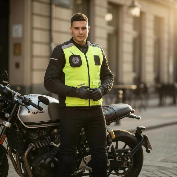 Jk30-2 Motosiklet ve Bisiklet Reflektörlü Yelek - Resim 2