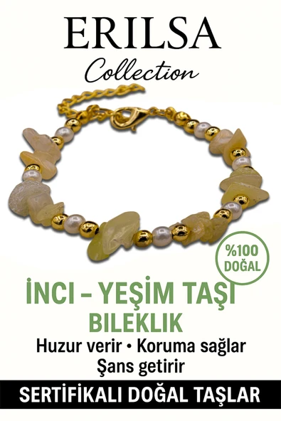 Sertifikalı İnci ve Yeşim Taşı Bileklik – Huzur, Koruma ve Şans ürün görseli 1