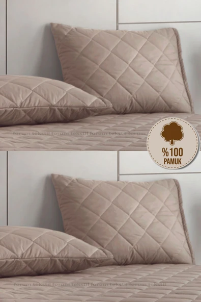 Alez Kahverengi 4 Adet %100 Pamuk Yastık Koruyucu Alez