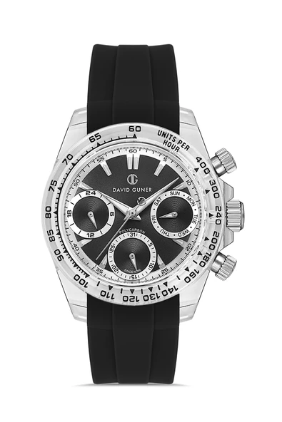 DAVID GUNER Polikarbon Siyah Silikon Kordon Unisex Kol Saati - DG-8658GD-J2