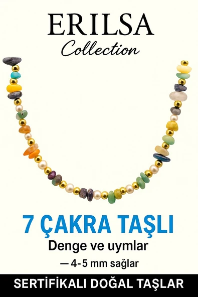 Sertifikalı Kırık Taşlı Model İnci – 7 Çakra Doğal Taş Kolye - Resim 2
