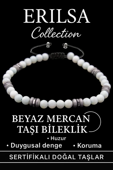 Ürün Adı: Sertifikalı Fasetli AAA+ Terahertz ve Beyaz Mercan Taşı Bileklik – İnce Model Duygusal Şifa ürün görseli