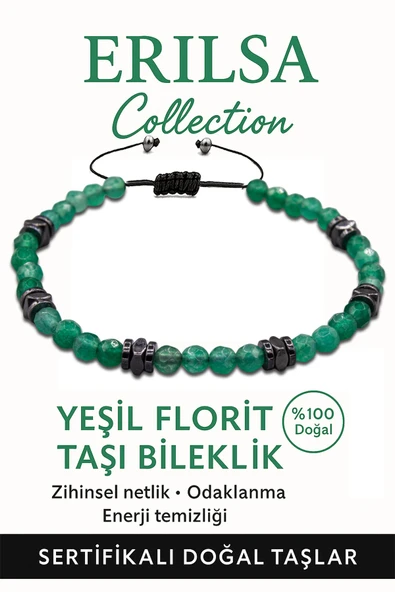 Sertifikalı Fasetli AAA+ Terahertz ve Yeşil Florit Taşı Bileklik – İnce Model Zihinsel Netlik