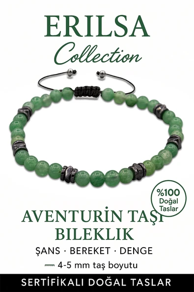 Sertifikalı Terahertz – Açık Aventurin Taşı Bileklik (İnce Model) – Şans, Neşe ve Duygusal Tazelik Taşı ürün görseli 1