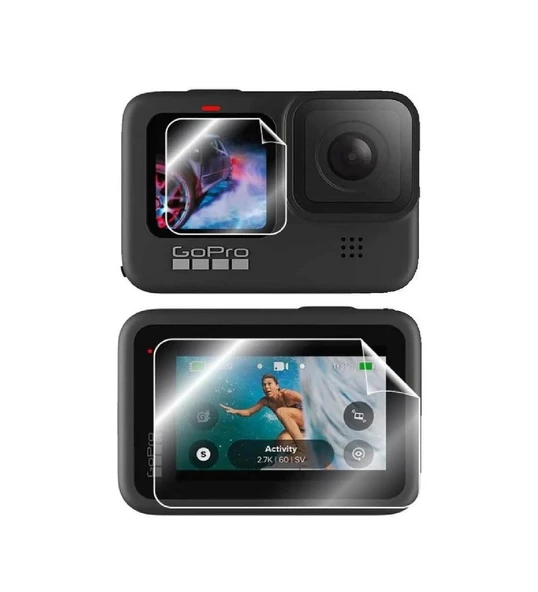 GoPro Hero 11 Black Uyumlu 2'şer Adet hidrojel Ekran Film Nano Jelatini