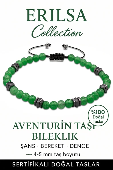 Sertifikalı Terahertz – Koyu Aventurin Taşı Bileklik (İnce Model) – Şans, Huzur ve İçsel Denge Taşı ürün görseli