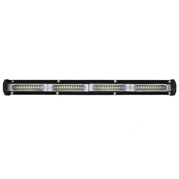 Beyaz Turuncu Çakarlı Led Off Road Slim Sis Farı Çalışma Lambası 48 Led 12-24V 33cm - 1