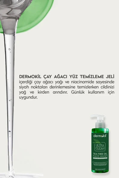 DERMOKİL Çay Ağacı Yağı Yüz Temizleme Jeli 300 Ml - Resim 4