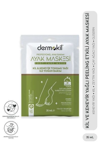DERMOKİL Kil & Kenevir Yağlı Ayak Maskesi 35 Ml