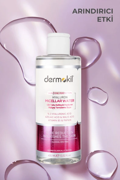 DERMOKİL Cilt Tonu Eşitleyici Hyaluron Micellar Makyaj Temizleme Suyu 400 ml - 2