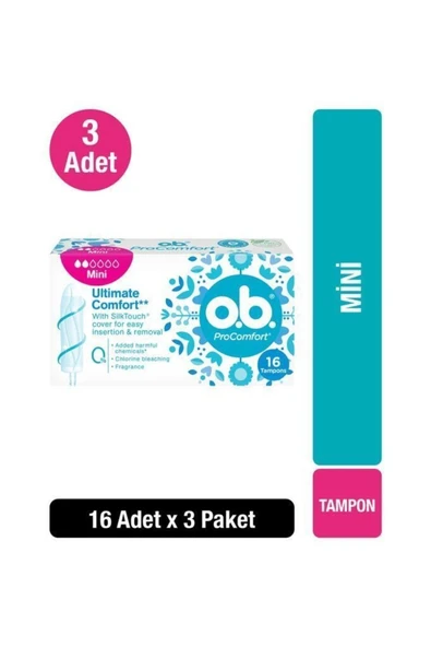 O.B. Tampon Mini 16'lı X3