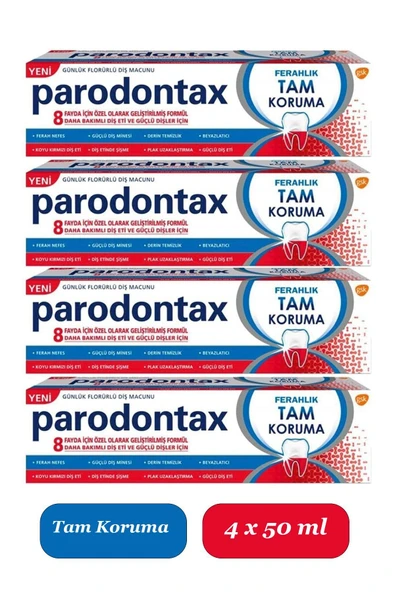 PARODONTAX Yeni Parodontax Diş Macunu Ferahlık Tam Koruma 4 x 80 gr