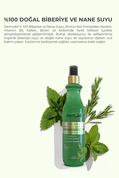 DERMOKİL Biberiye Suyu %100 Doğal Saç Güçlendirici Sprey 250 ml - 4