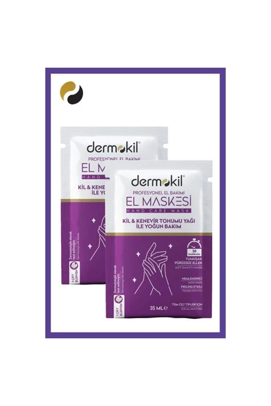 DERMOKİL Kil Ve Kenevir Yağlı Peeling Etkili El Maskesi 35 ml 2 ' Li Set