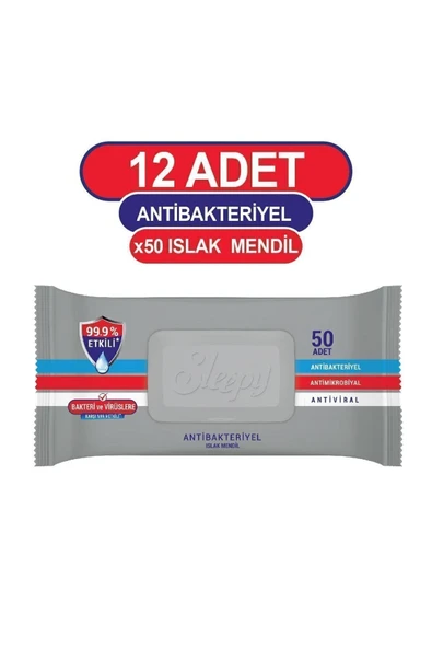 SLEEPY Antibakteriyel Islak Havlu 12x50