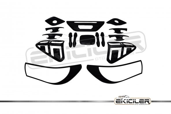 EKİCİLER HILUX SİYAH KROM SET (2015+) SİYAH ABS AKSESUAR SET ürün görseli 1