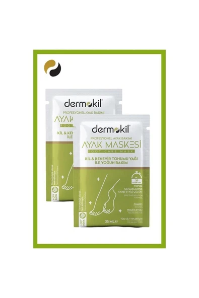 DERMOKİL Kil Ve Kenevir Yağlı Peeling Etkili Ayak Maskesi 35 Ml 2 ' Li Set