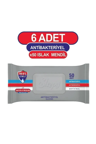 SLEEPY Antibakteriyel Islak Havlu 6X50