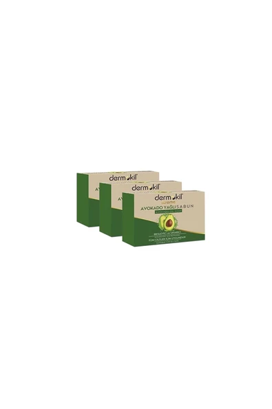 DERMOKİL Avokado Yağı Katı Doğal Sabun 100 Gr X 3 Adet