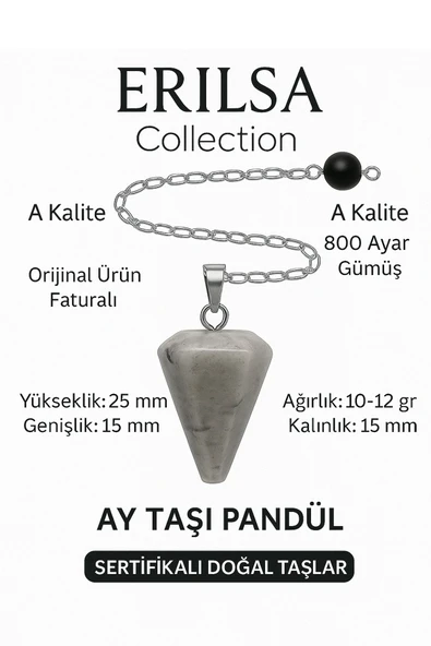 Sertifikalı Ay Taşı Pandül ve Kolye – Duygusal Denge, Sezgi ve Dişil Enerji Taşı ürün görseli