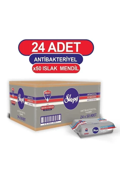 SLEEPY Antibakteriyel Islak Havlu 24x50