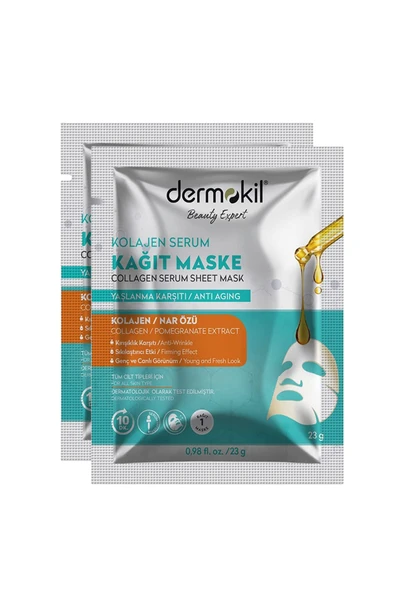 DERMOKİL Kolajen Serum Kağıt Maske 23 Gr X 2 Adet