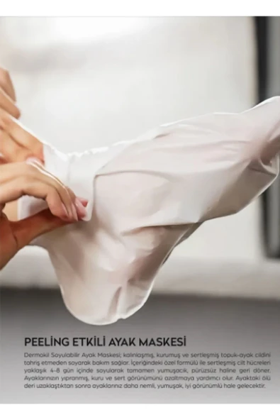 DERMOKİL Peeling Etkili Ayak Maskesi - Ölü Deriyi Atar Nemlendirir - 4 Adet - 2