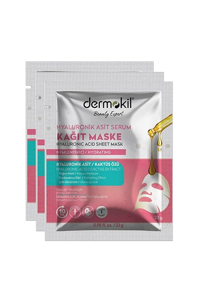 DERMOKİL Hyaluronik Asit Serum Kağıt Maske 23 gr X 3 Adet