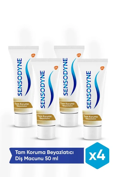 SENSODYNE Tam Koruma Beyazlatıcı Diş Macunu 50 Ml. 4'lü Set
