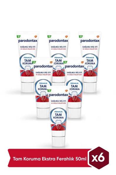 PARODONTAX Tam Koruma Ferahlık Diş Macunu 50 ml X 6 Adet