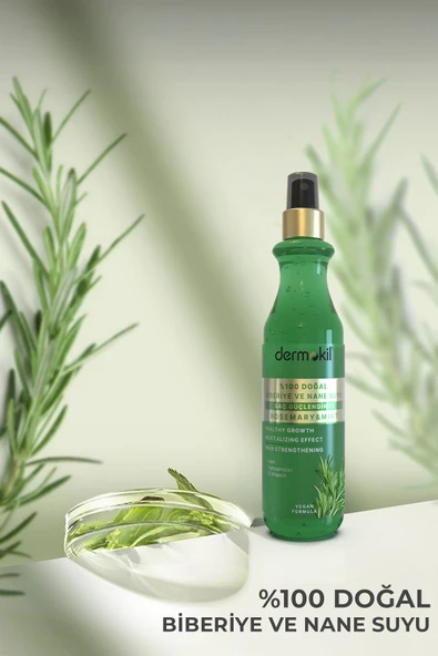 DERMOKİL Biberiye Suyu %100 Doğal Saç Güçlendirici Sprey 250 ml - 2