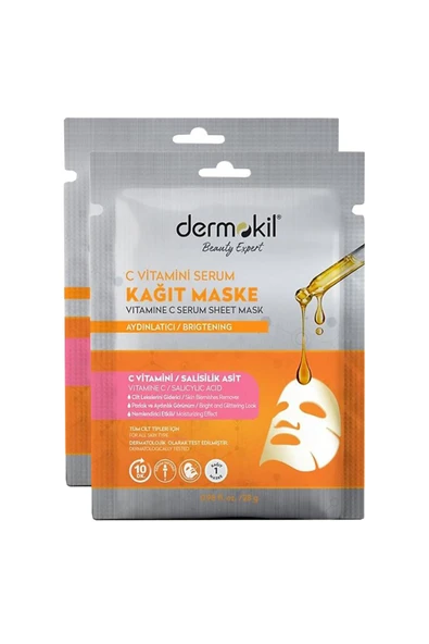 DERMOKİL C Vitamini Serum Kağıt Maske 23 Gr X 2 Adet