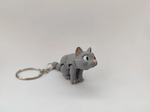 Sevimli Kedi Anahtarlık - 3D Baskı Özel Tasarım