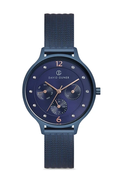 DAVID GUNER MAVİ KAPLAMALI MAVİ KADRANLI KADIN KOL SAATİ DG-8120LC-H3E