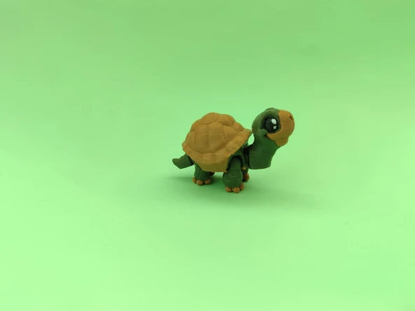 Sevimli Kaplumbağa Figürü – Hareketli Eklemli 3D Oyuncak - 4