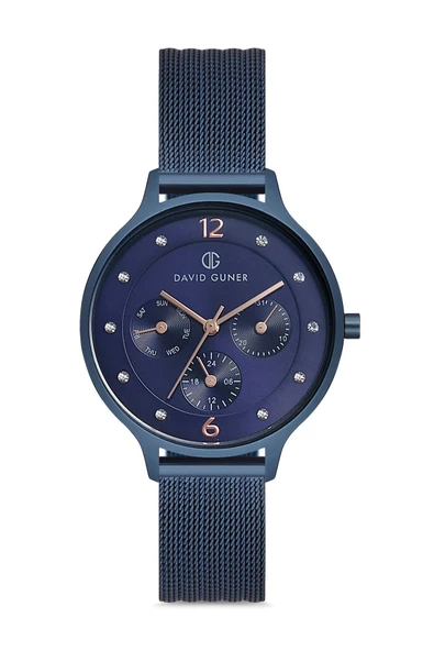 DAVID GUNER MAVİ KAPLAMALI MAVİ KADRANLI KADIN KOL SAATİ DG-8120LC-H3E - 2