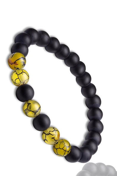 Sertifikalı Ejderha Akiği Oniks taşı Doğal Taş Bileklik Seti - Resim 3