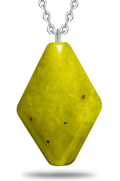 Sertifikalı Doğal Jade Ceyt Yeşim Taşı Kolye Doğal Yeşil Renk 50 cm - Resim 2