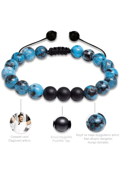 Sertifikalı Apatit Taşı Doğal Taş Bileklik Seti - Resim 3