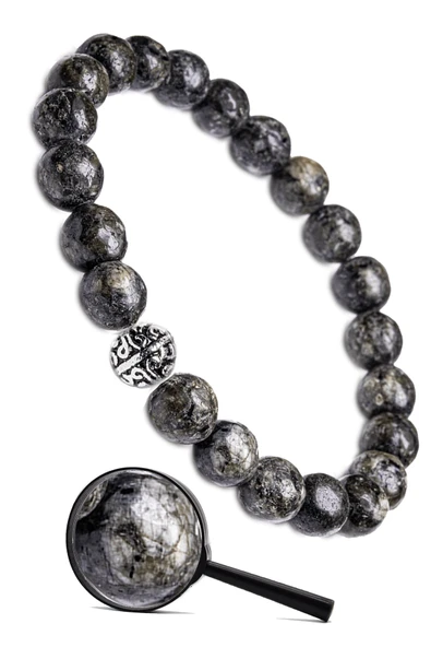 Sertifikalı Gümüş Aparatlı Fasetli Doğal Madagaskar Labradorit Taşı Bileklik Doğal Renk - Resim 2